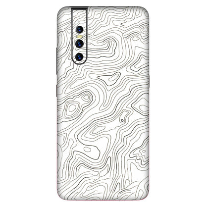 VIVO Z/V/X/T/U/S Series Phone Skins (All Models) - White Black Swirls - 3D Embossed Finish (L-219) Vivo V15 Pro