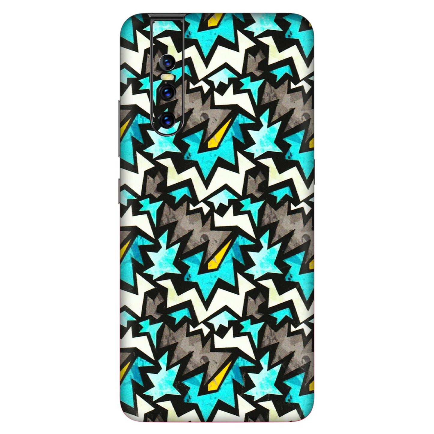 VIVO Z/V/X/T/U/S Series Phone Skins (All Models) - Funky Zig Zag - 3D Embossed Finish (L-223) Vivo V15 Pro