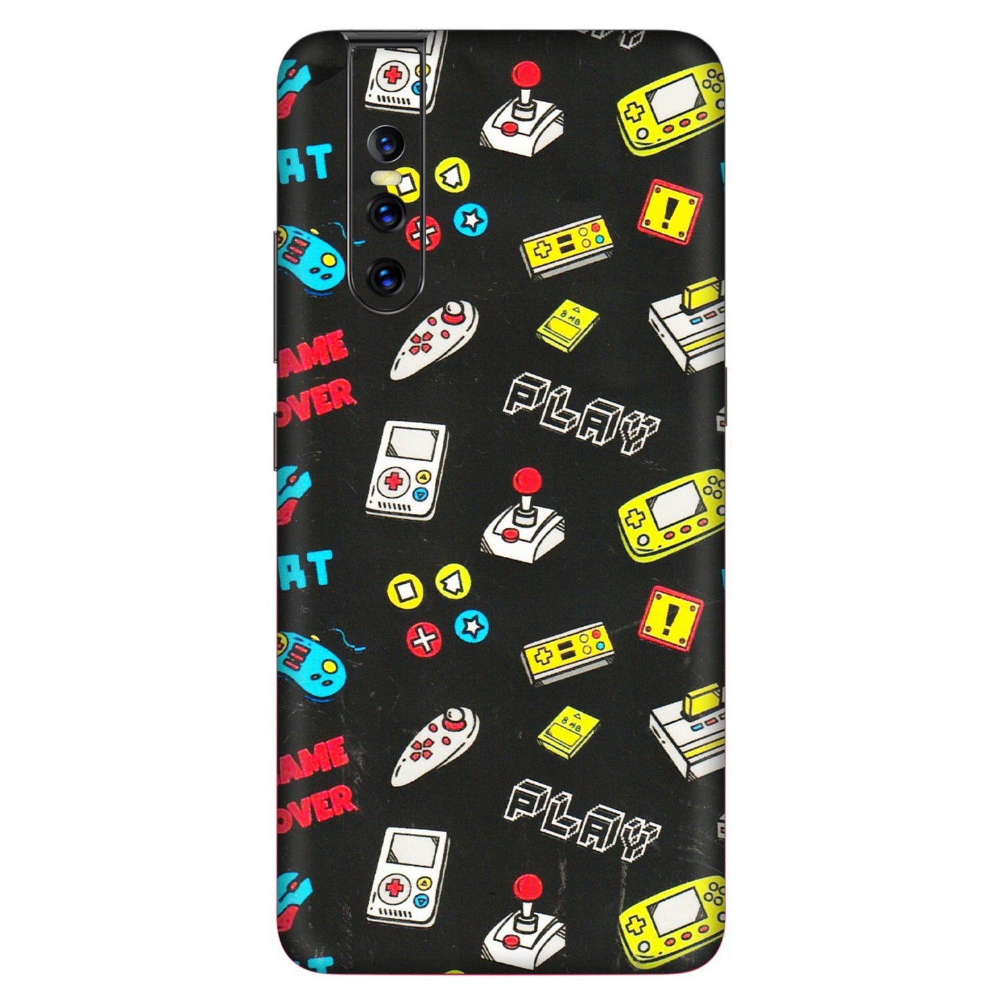 VIVO Z/V/X/T/U/S Series Phone Skins (All Models) - Gaming Doodles - 3D Embossed Finish (L-224) Vivo V15 Pro