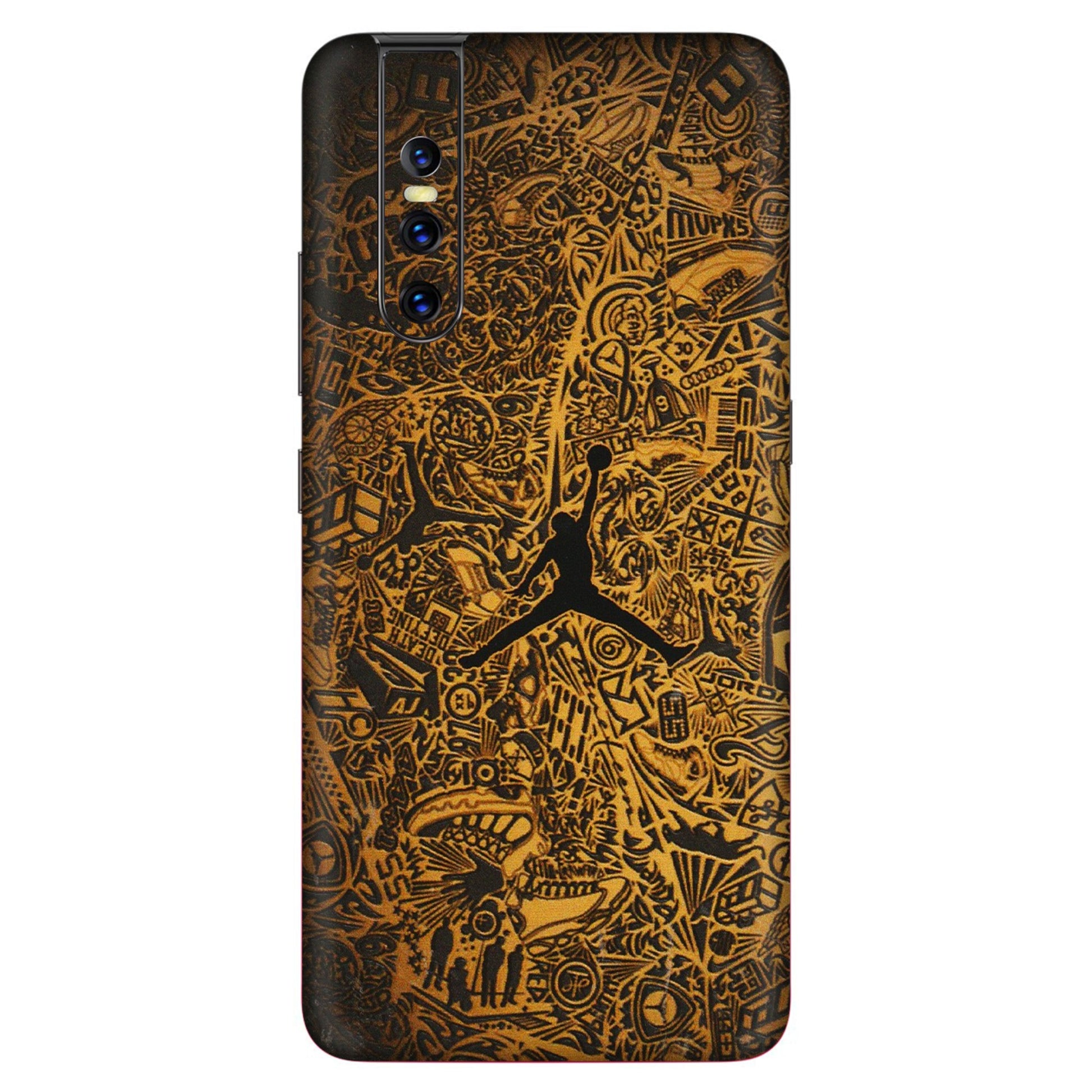 VIVO Z/V/X/T/U/S Series Phone Skins (All Models) - Premium Gold Basketball Player - 3D Embossed Finish (L-236) Vivo V15 Pro