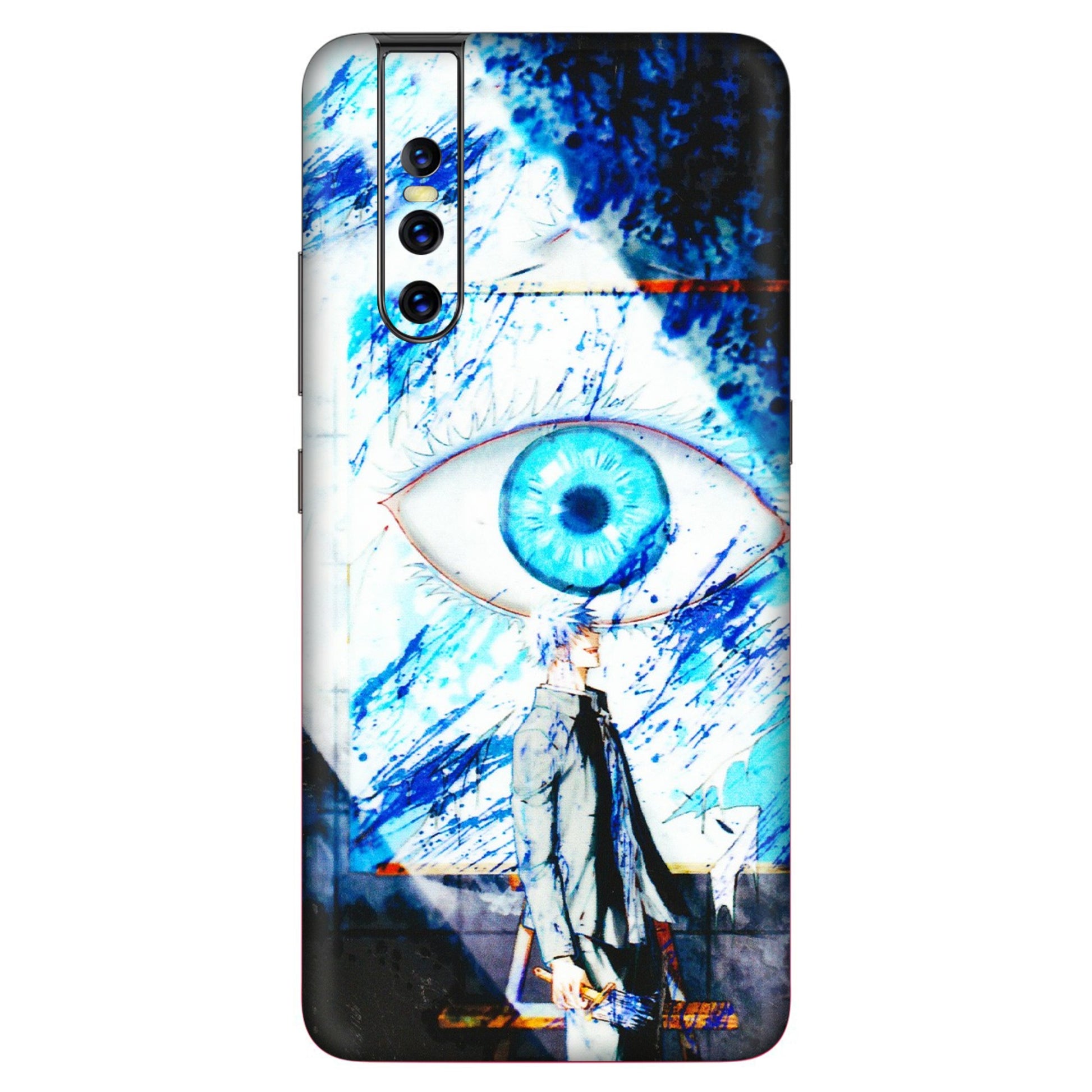 VIVO Z/V/X/T/U/S Series Phone Skins (All Models) - Gojo Satoru evil eye - 3D Embossed Finish (L-239) Vivo V15 Pro
