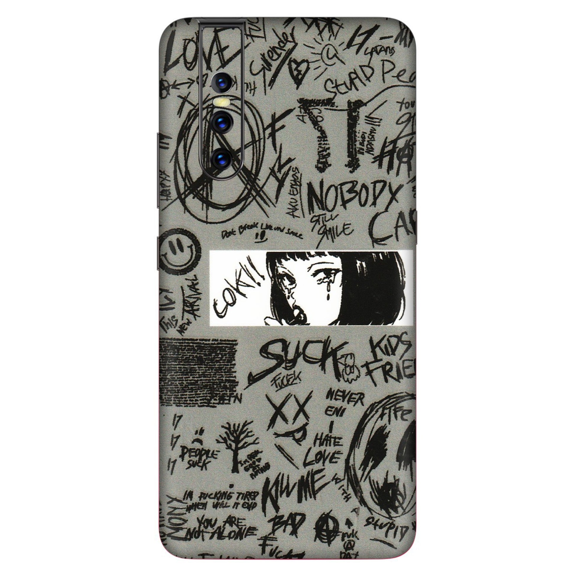 VIVO Z/V/X/T/U/S Series Phone Skins (All Models) - Never Have Love Anime - 3D Embossed Finish (L-260) Vivo V15 Pro
