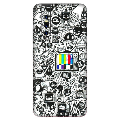 VIVO Z/V/X/T/U/S Series Phone Skins (All Models) - Doodles Positive Art - 3D Embossed Finish (L-263) Vivo V15 Pro