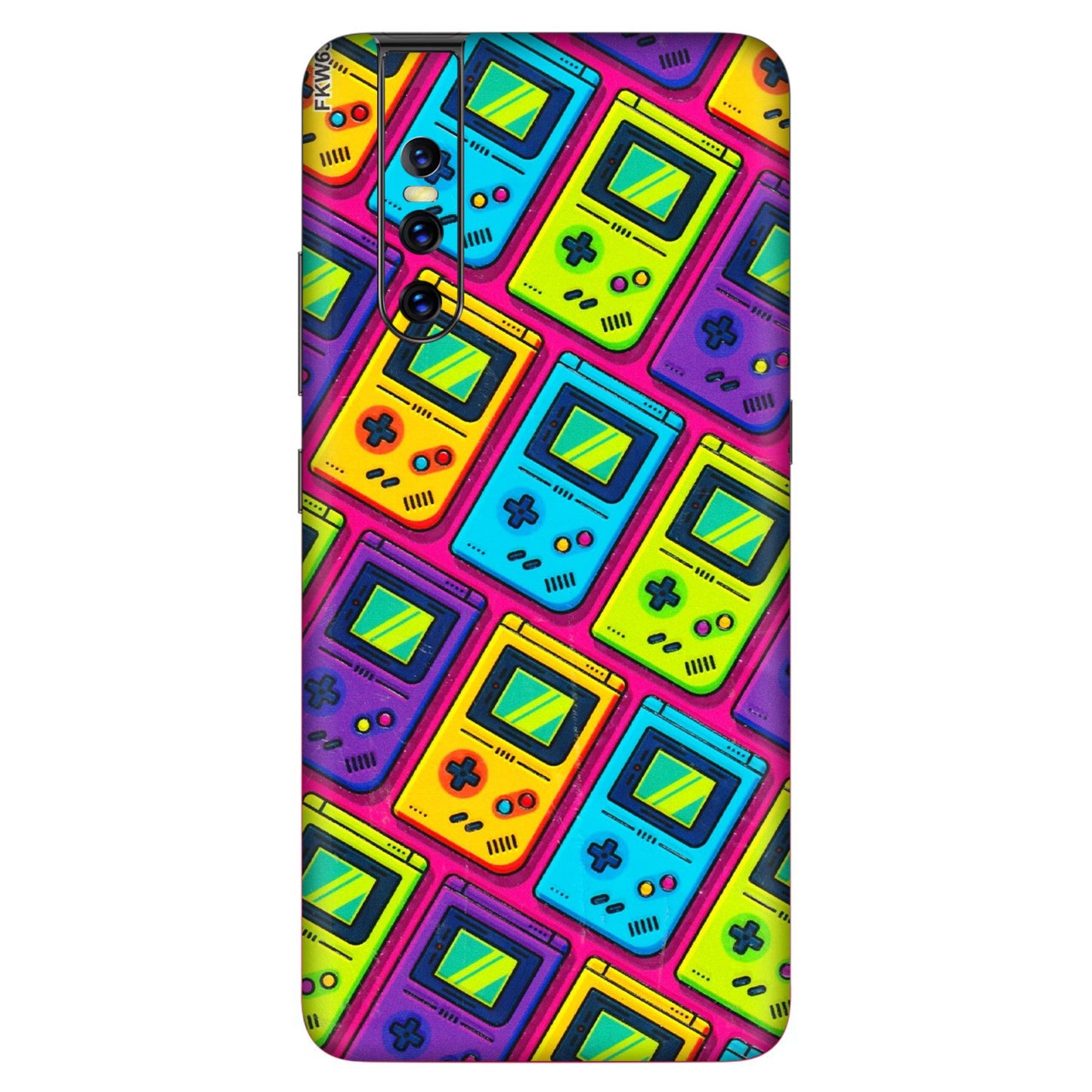 VIVO Z/V/X/T/U/S Series Phone Skins (All Models) - Gameboy Colourful - 3D Embossed Finish (L-266) Vivo V15 Pro