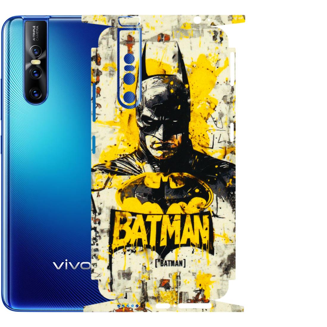 VIVO Z/V/X/T/U/S Series Phone Skins (All Models) - Batman Yellow BT - 3D Embossed Finish (L-304) Vivo V15 Pro