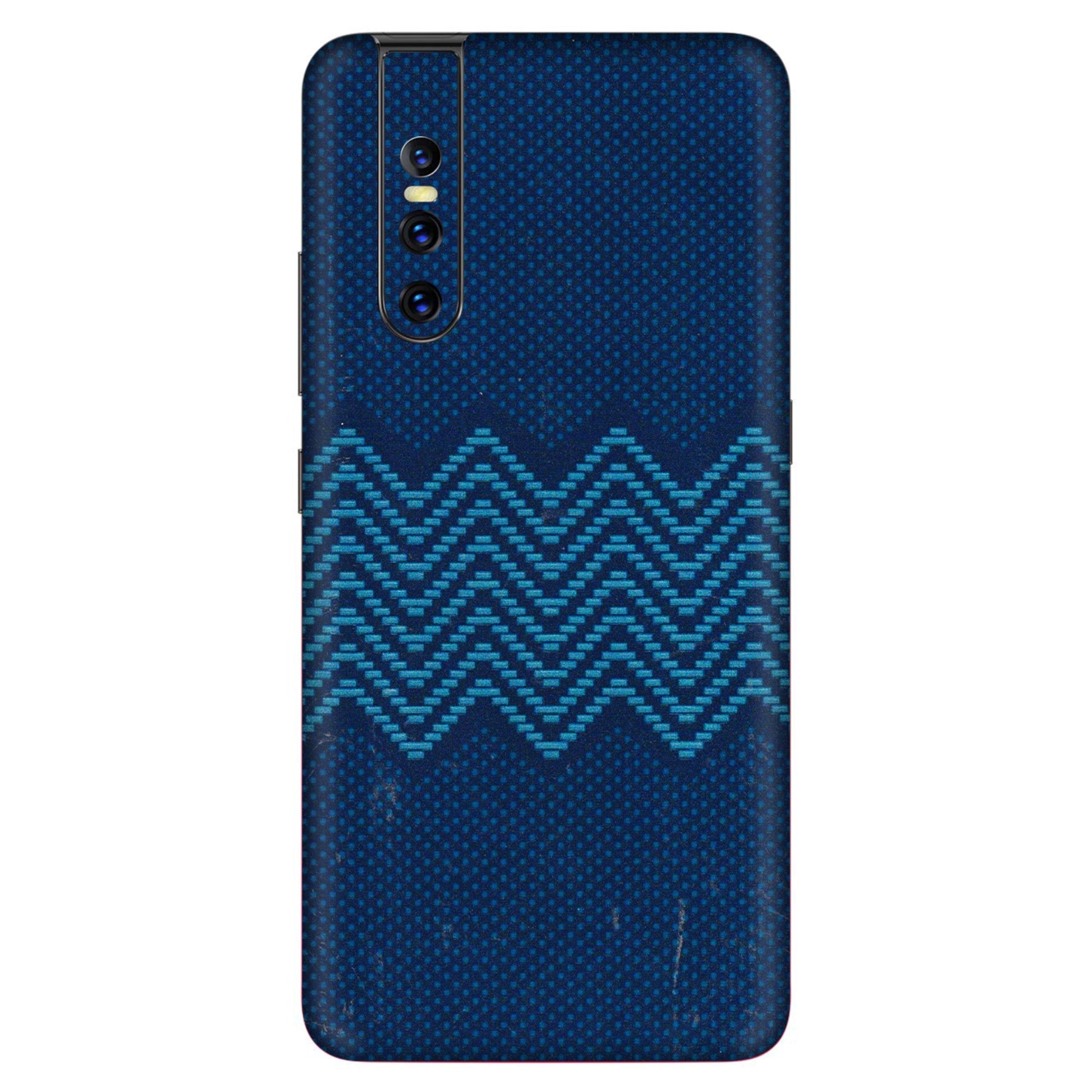VIVO Z/V/X/T/U/S Series Phone Skins (All Models) - Blue Sober Waves - 3D Embossed Finish (L-306) Vivo V15 Pro