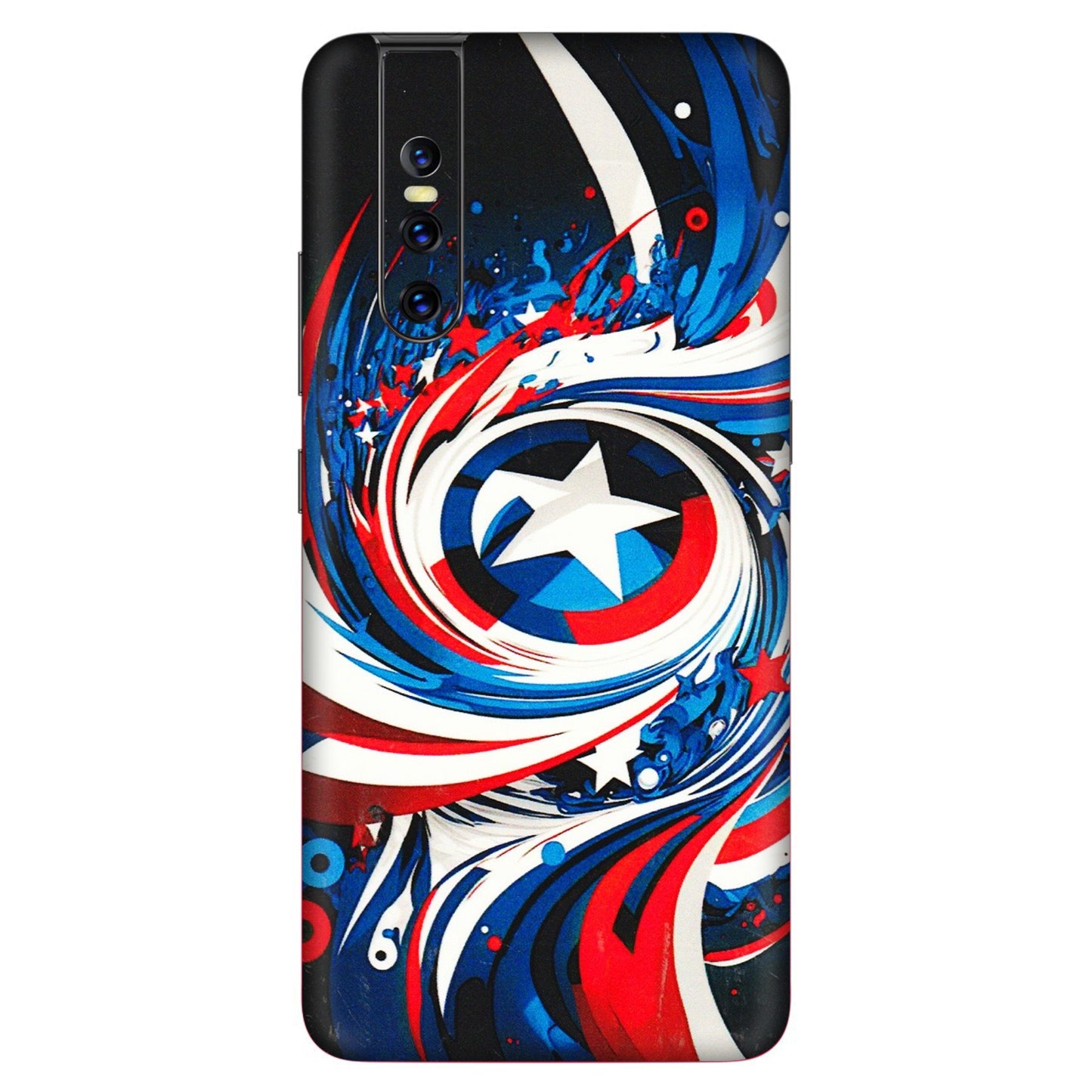 VIVO Z/V/X/T/U/S Series Phone Skins (All Models) - Captain America Logo - 3D Embossed Finish (L-307) Vivo V15 Pro