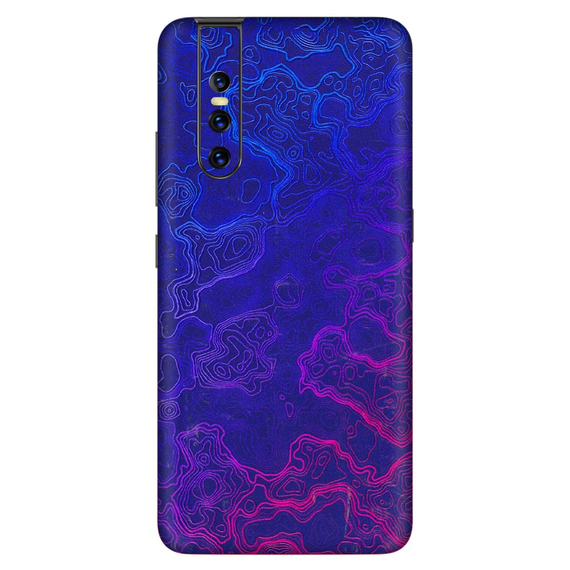 VIVO Z/V/X/T/U/S Series Phone Skins (All Models) - Purple Ripples Swirl - 3D Embossed Finish (L-314) Vivo V15 Pro