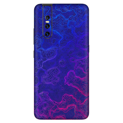 VIVO Z/V/X/T/U/S Series Phone Skins (All Models) - Purple Ripples Swirl - 3D Embossed Finish (L-314) Vivo V15 Pro