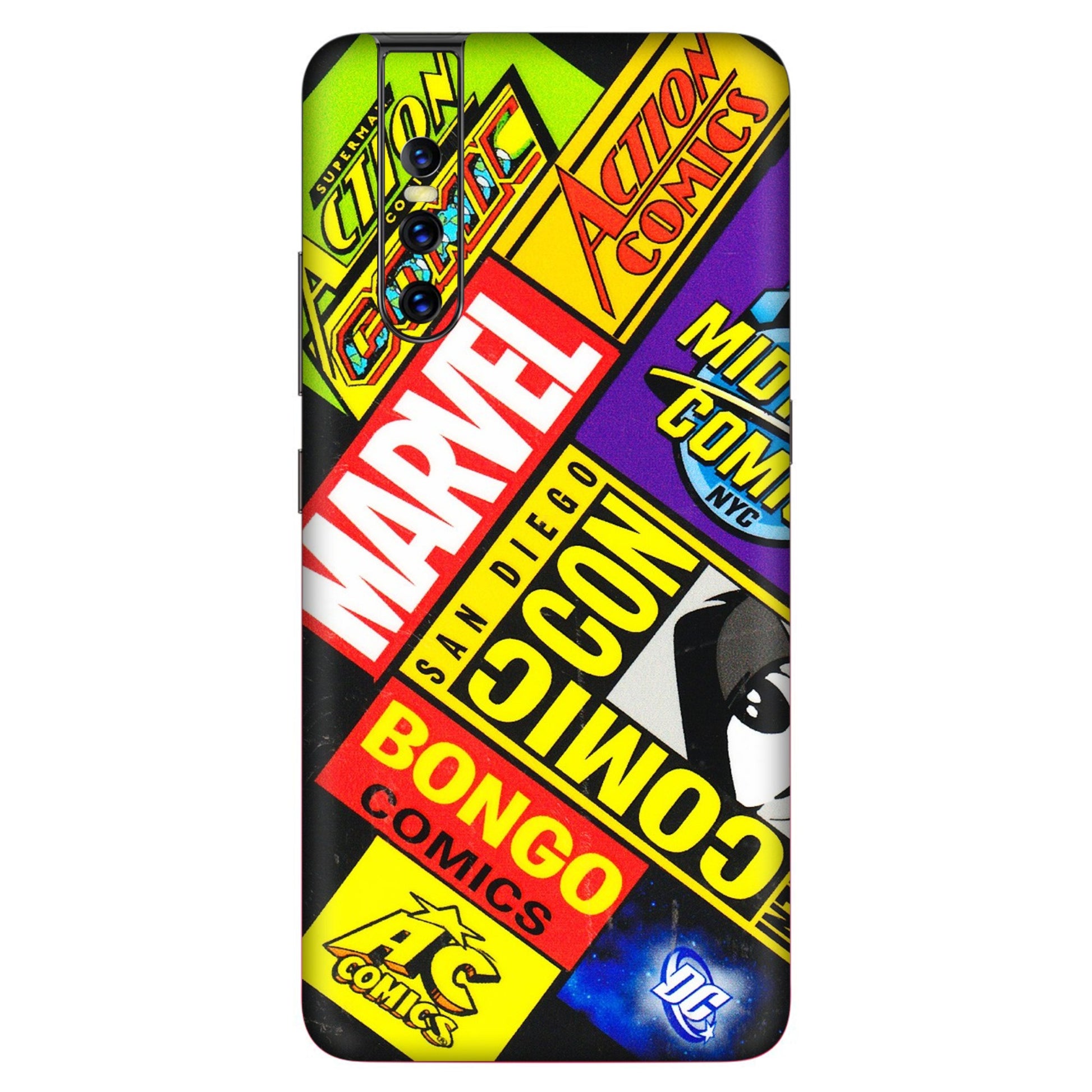 VIVO Z/V/X/T/U/S Series Phone Skins (All Models) - Bongo Comic Con - 3D Embossed Finish (L-325) Vivo V15 Pro