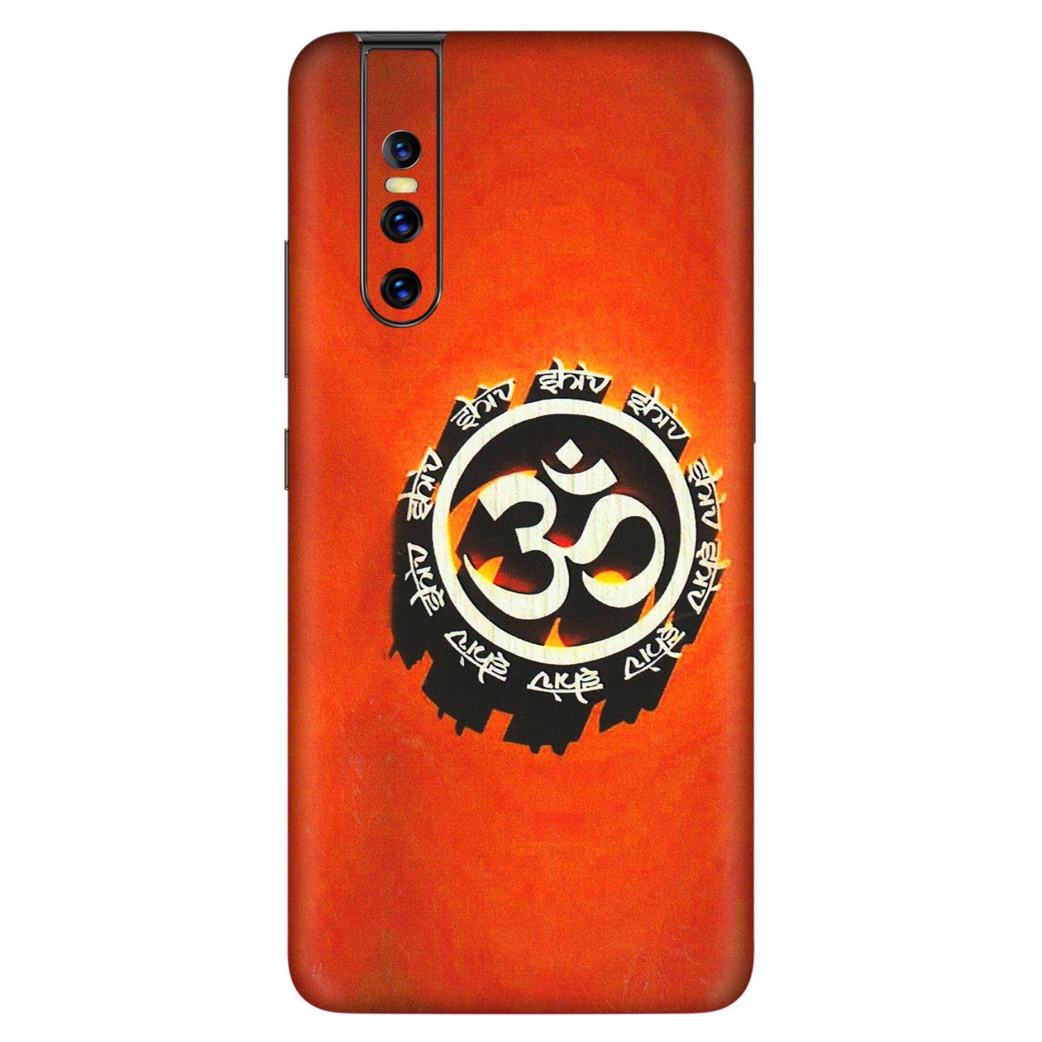 VIVO Z/V/X/T/U/S Series Phone Skins (All Models) - Aum Shiv Orange - 3D Embossed Finish (L-32) Vivo V15 Pro