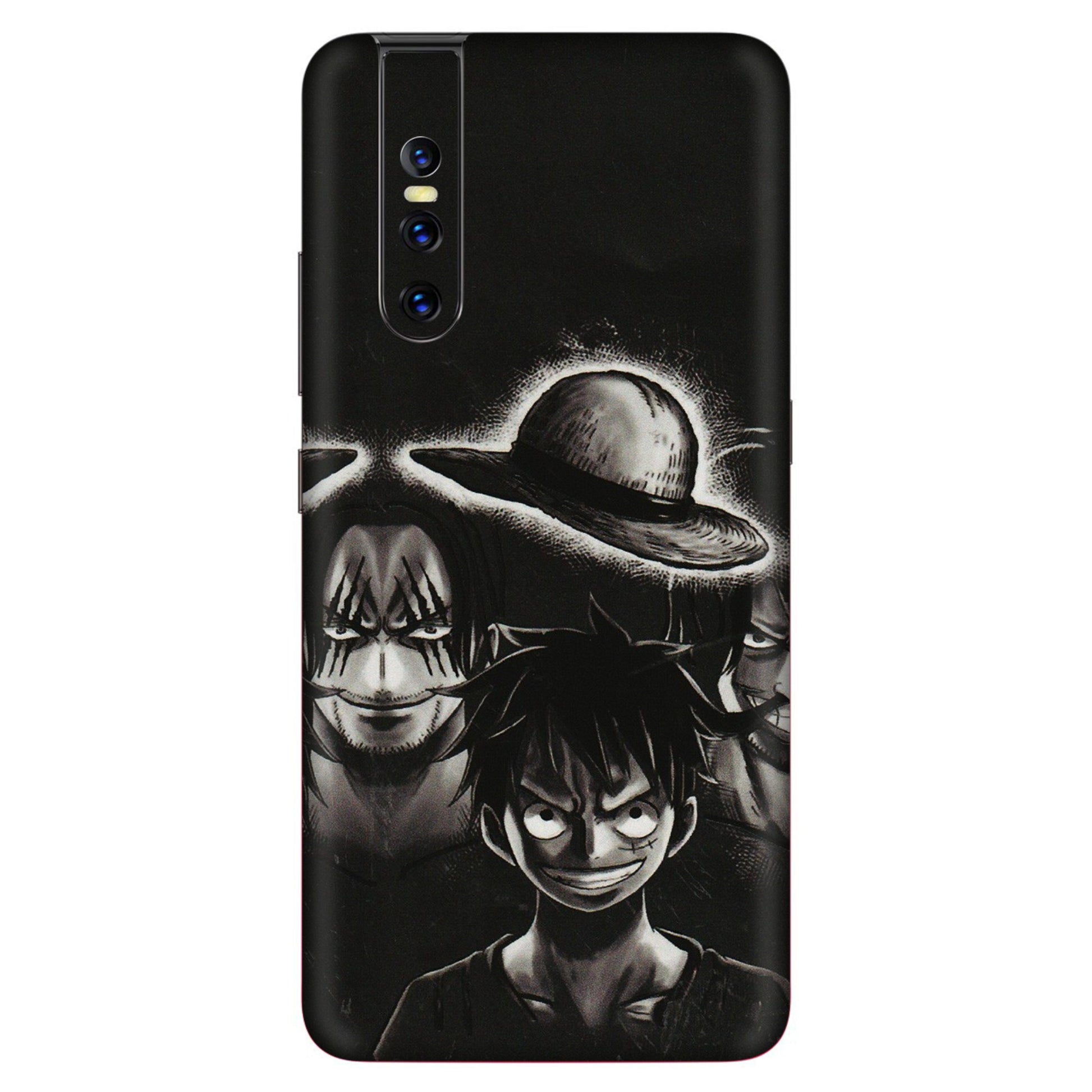 VIVO Z/V/X/T/U/S Series Phone Skins (All Models) - Black Luffy Hat - 3D Embossed Finish (L-57) Vivo V15 Pro