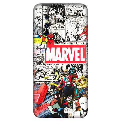 VIVO Z/V/X/T/U/S Series Phone Skins (All Models) - Marvel Colorful Comic - 3D Embossed Finish (L-64) Vivo V15 Pro