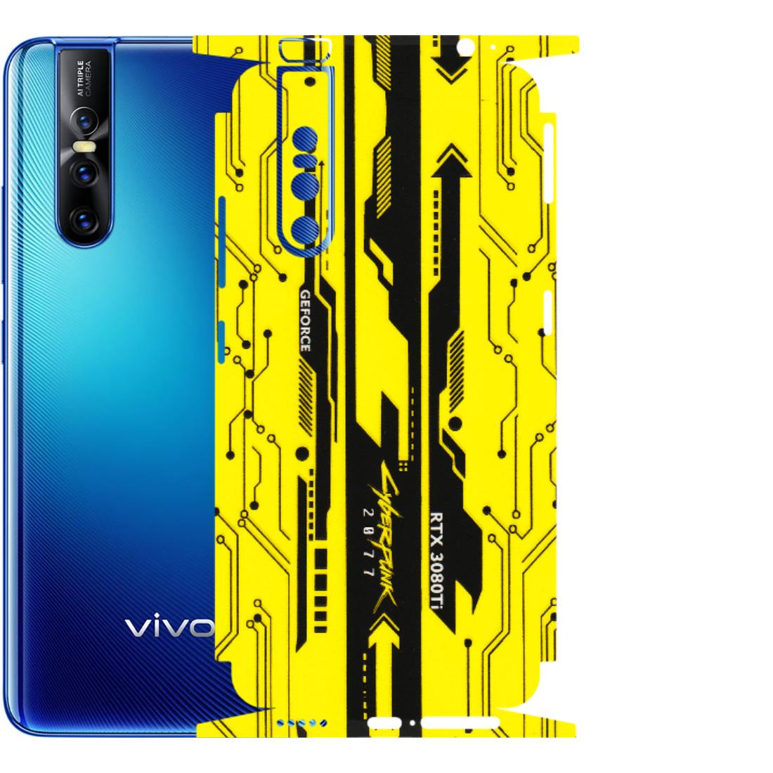VIVO Z/V/X/T/U/S Series Phone Skins (All Models) - Yellow Cyberpunk - 3D Embossed Finish (L-93) Vivo V15 Pro