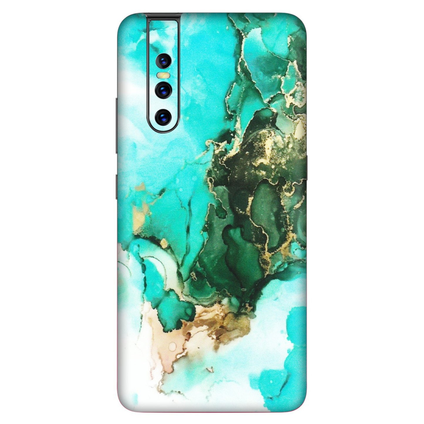 VIVO Z/V/X/T/U/S Series Phone Skins (All Models) - The Blue Gold Marble - Matte Finish (M-124) Vivo V15 Pro