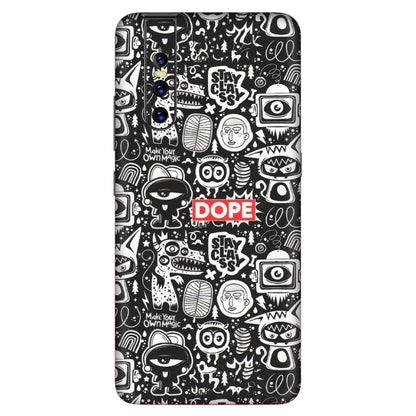 VIVO Z/V/X/T/U/S Series Phone Skins (All Models) - Dope Stay Classy Black Doodles - Matte Finish (M-126) Vivo V15 Pro