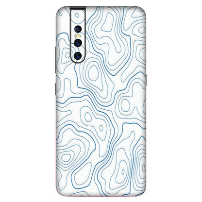 VIVO Z/V/X/T/U/S Series Phone Skins (All Models) - Blue And White Swirls - Matte Finish (M-139) Vivo V15 Pro