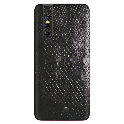 VIVO Z/V/X/T/U/S Series Phone Skins (All Models) - Black Snack Leather - Matte Finish (M-147) Vivo V15 Pro