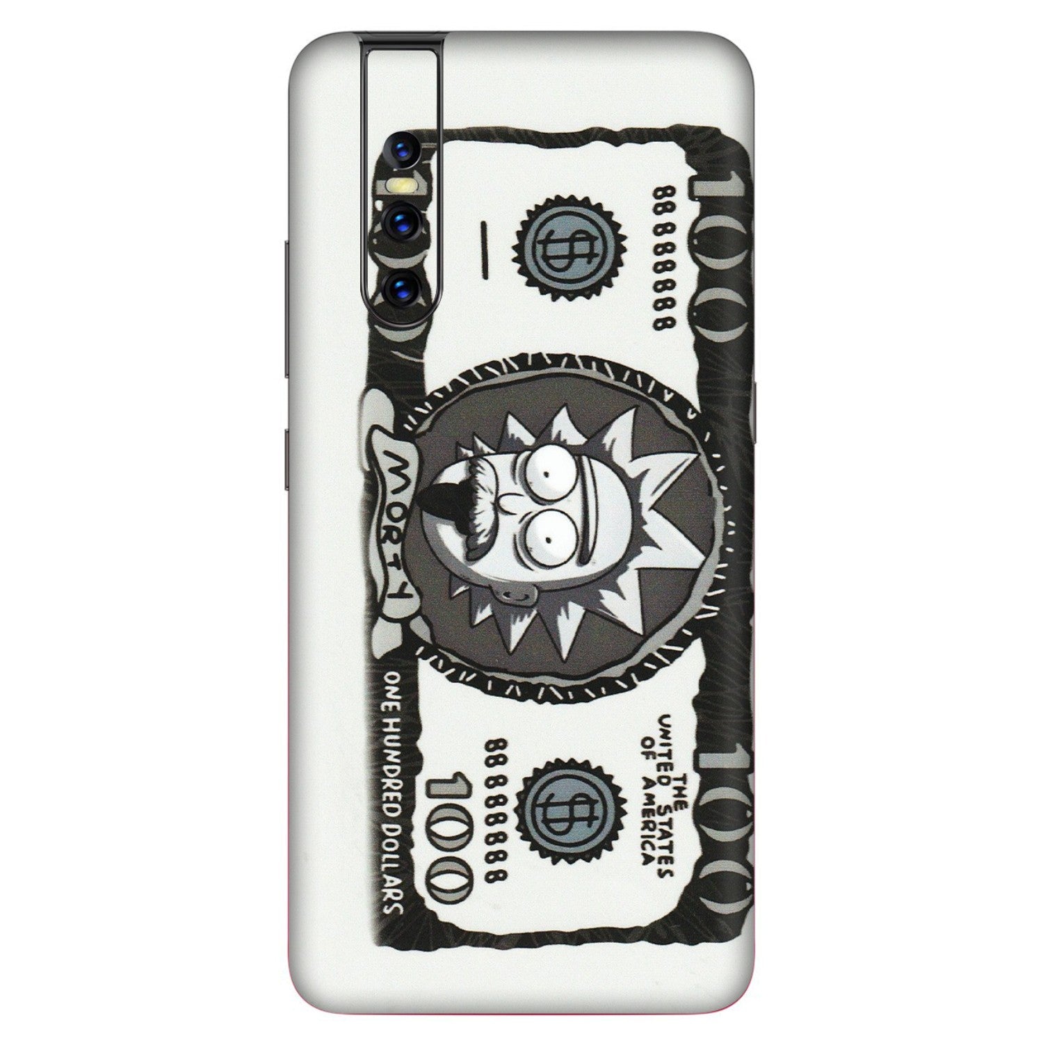 VIVO Z/V/X/T/U/S Series Phone Skins (All Models) - Rick And Morty Hundred Dollar Anime - Matte Finish (M-161) Vivo V15 Pro