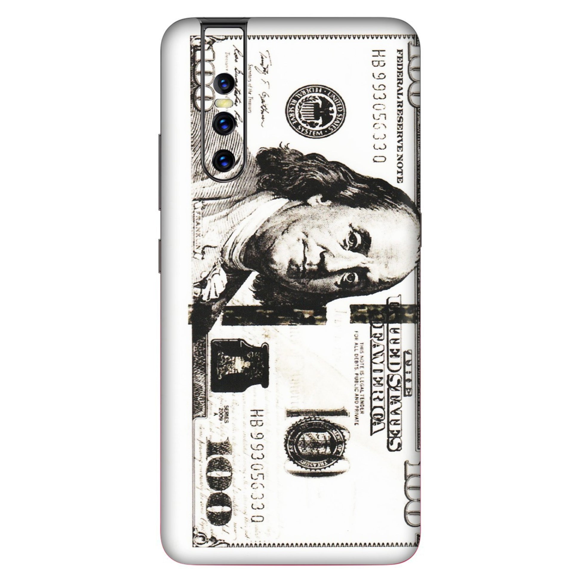 VIVO Z/V/X/T/U/S Series Phone Skins (All Models) - 100 Dollar Currency - Transparent Finish (T-01) Vivo V15 Pro