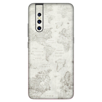 VIVO Z/V/X/T/U/S Series Phone Skins (All Models) - World Travel Map - Transparent Finish (T-04) Vivo V15 Pro