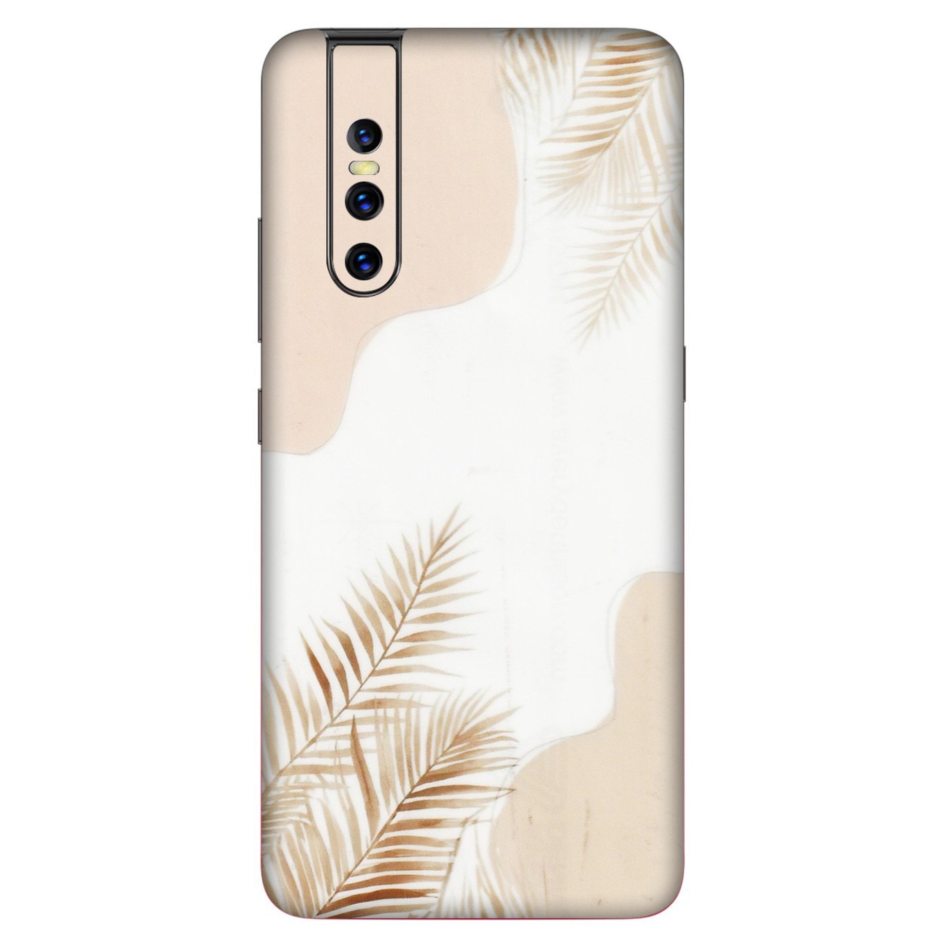 VIVO Z/V/X/T/U/S Series Phone Skins (All Models) - Gold Petals Abstract - Transparent Finish (T-08) Vivo V15 Pro