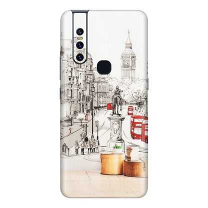 VIVO Z/V/X/T/U/S Series Phone Skins (All Models) - London Street - Transparent Finish (T-02) Vivo V15
