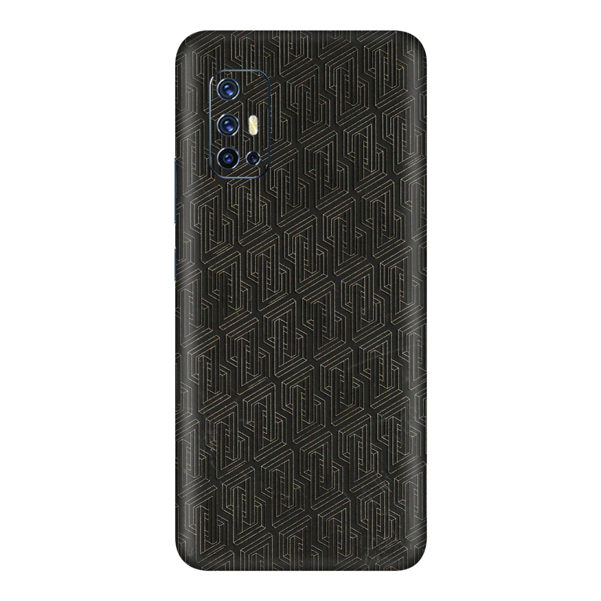 VIVO Z/V/X/T/U/S Series Phone Skins (All Models) - Black Abstract Pattern - 3D Embossed Finish (L-117) Vivo V17