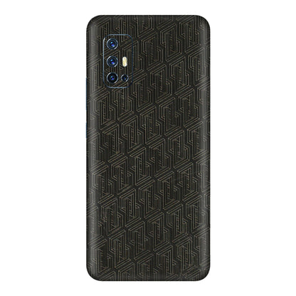 VIVO Z/V/X/T/U/S Series Phone Skins (All Models) - Black Abstract Pattern - 3D Embossed Finish (L-117) Vivo V17
