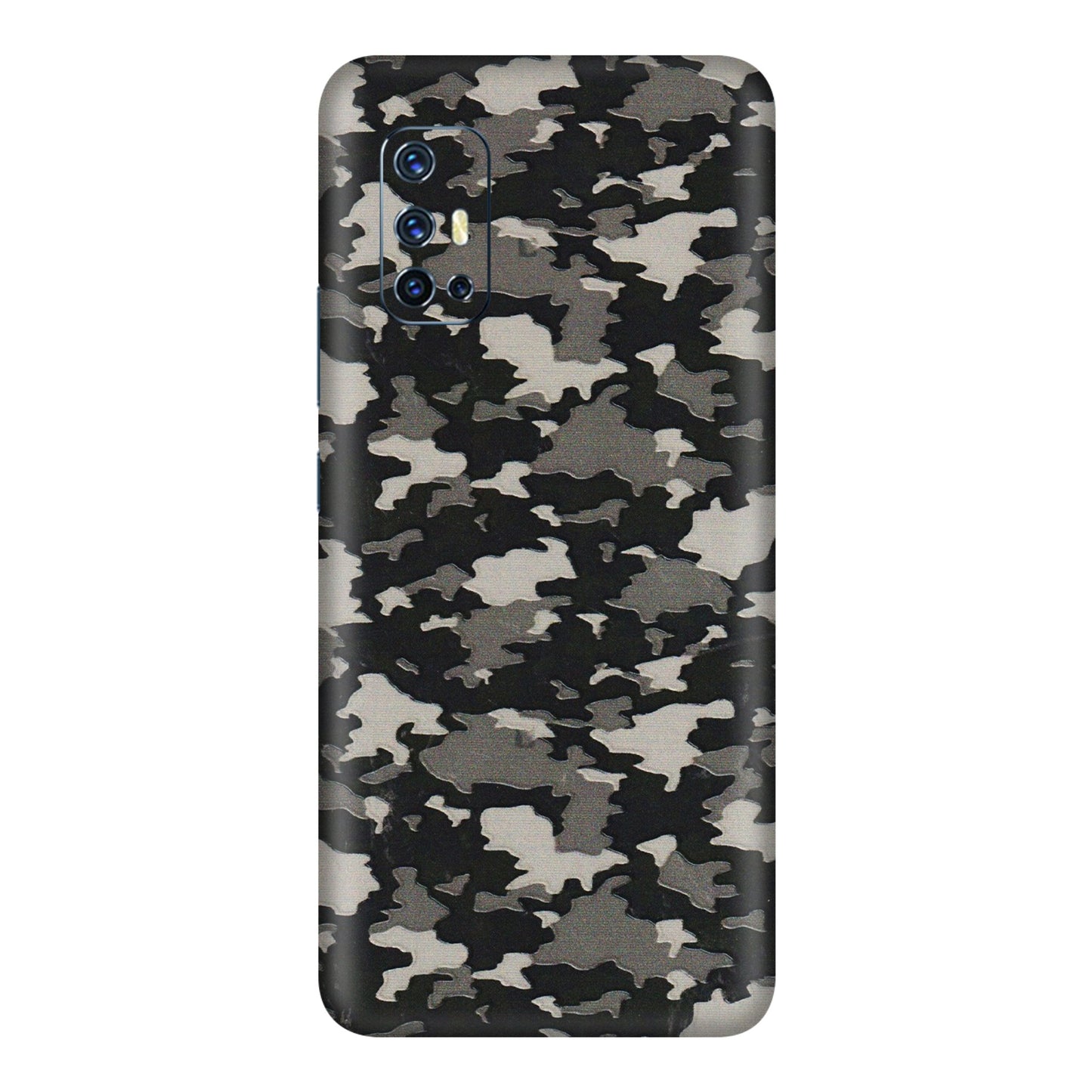VIVO Z/V/X/T/U/S Series Phone Skins (All Models) - Black/Grey Camoflaunge - 3D Embossed Finish (L-142) Vivo V17