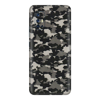 VIVO Z/V/X/T/U/S Series Phone Skins (All Models) - Black/Grey Camoflaunge - 3D Embossed Finish (L-142) Vivo V17