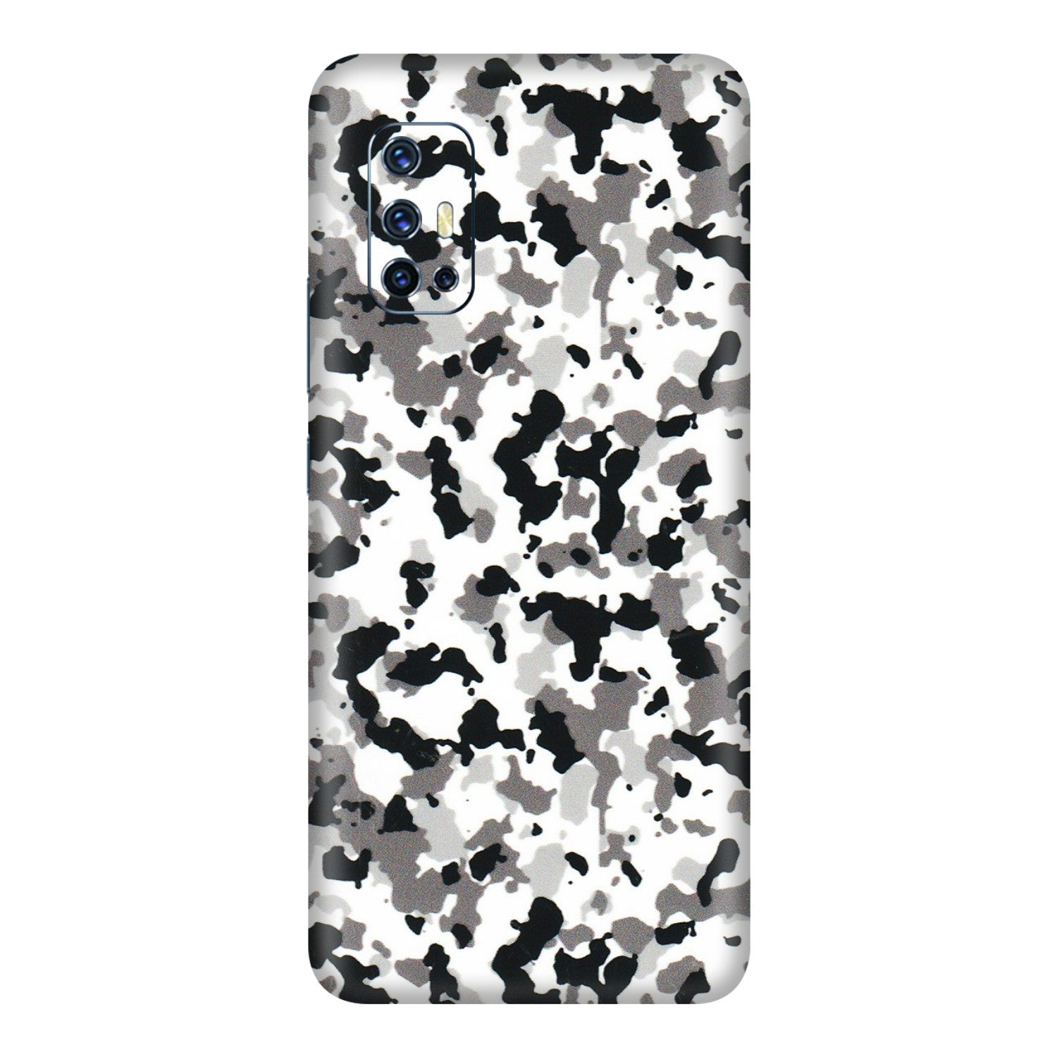 VIVO Z/V/X/T/U/S Series Phone Skins (All Models) - White Black Camouflage - 3D Embossed Finish (L-18) Vivo V17