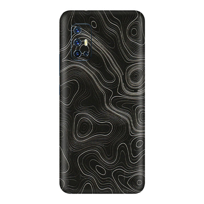 VIVO Z/V/X/T/U/S Series Phone Skins (All Models) - Black Swirl - 3D Embossed Finish (L-196) Vivo V17