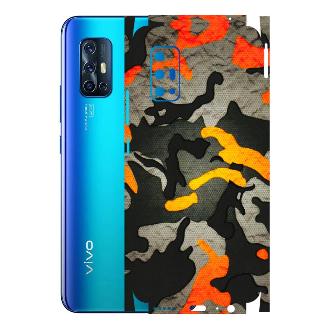 VIVO Z/V/X/T/U/S Series Phone Skins (All Models) - Orange Camouflage - 3D Embossed Finish (L-204) Vivo V17