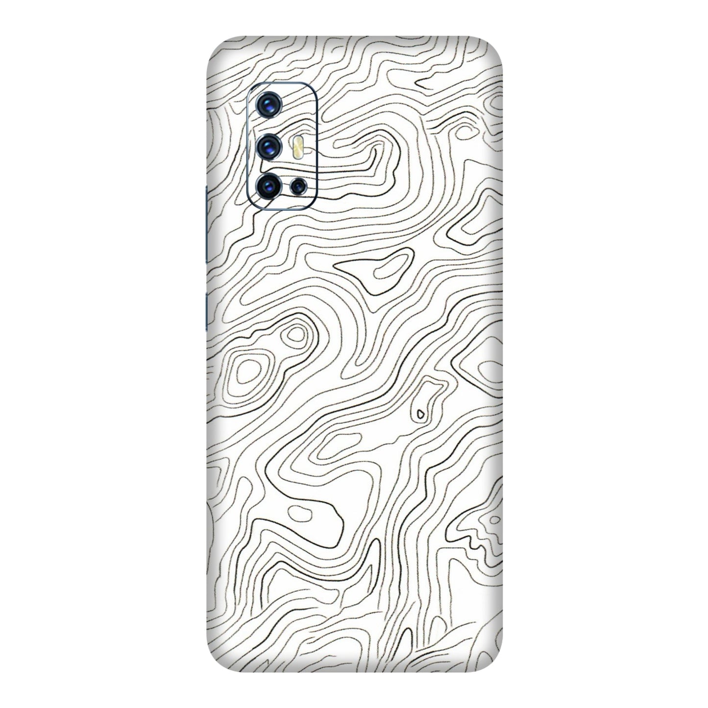 VIVO Z/V/X/T/U/S Series Phone Skins (All Models) - White Black Swirls - 3D Embossed Finish (L-219) Vivo V17