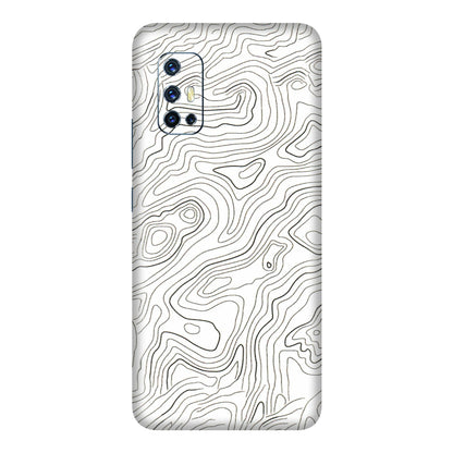VIVO Z/V/X/T/U/S Series Phone Skins (All Models) - White Black Swirls - 3D Embossed Finish (L-219) Vivo V17
