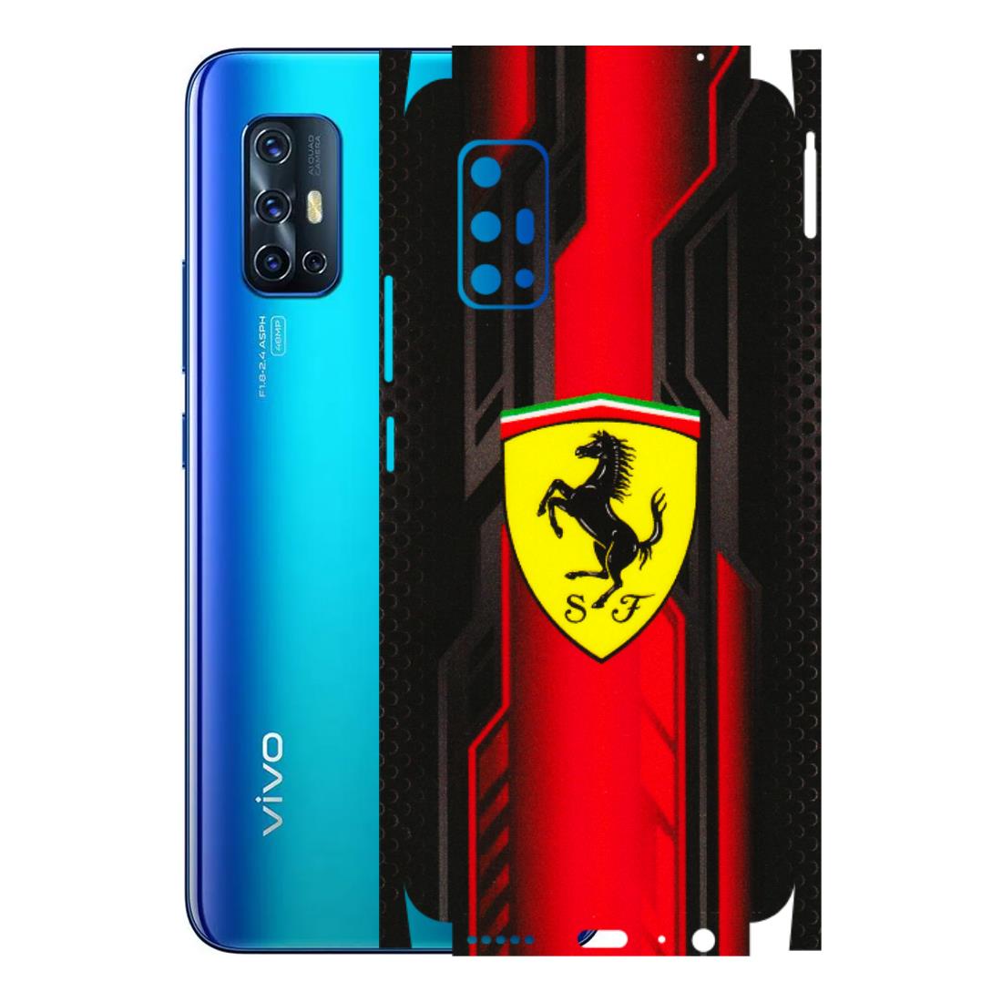 VIVO Z/V/X/T/U/S Series Phone Skins (All Models) - Black Ferrari Logo - 3D Embossed Finish (L-253) Vivo V17