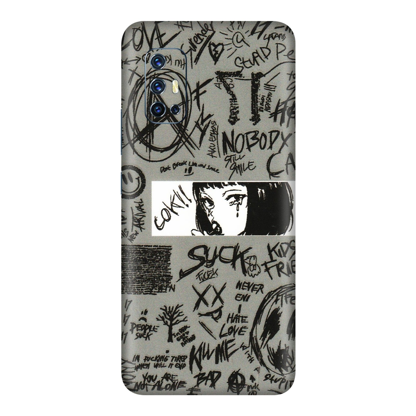 VIVO Z/V/X/T/U/S Series Phone Skins (All Models) - Never Have Love Anime - 3D Embossed Finish (L-260) Vivo V17