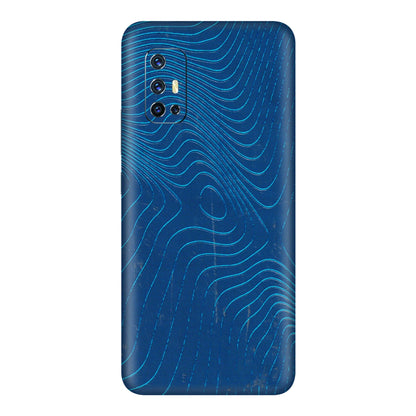 VIVO Z/V/X/T/U/S Series Phone Skins (All Models) - Abstract Blue Line Map - 3D Embossed Finish (L-272) Vivo V17