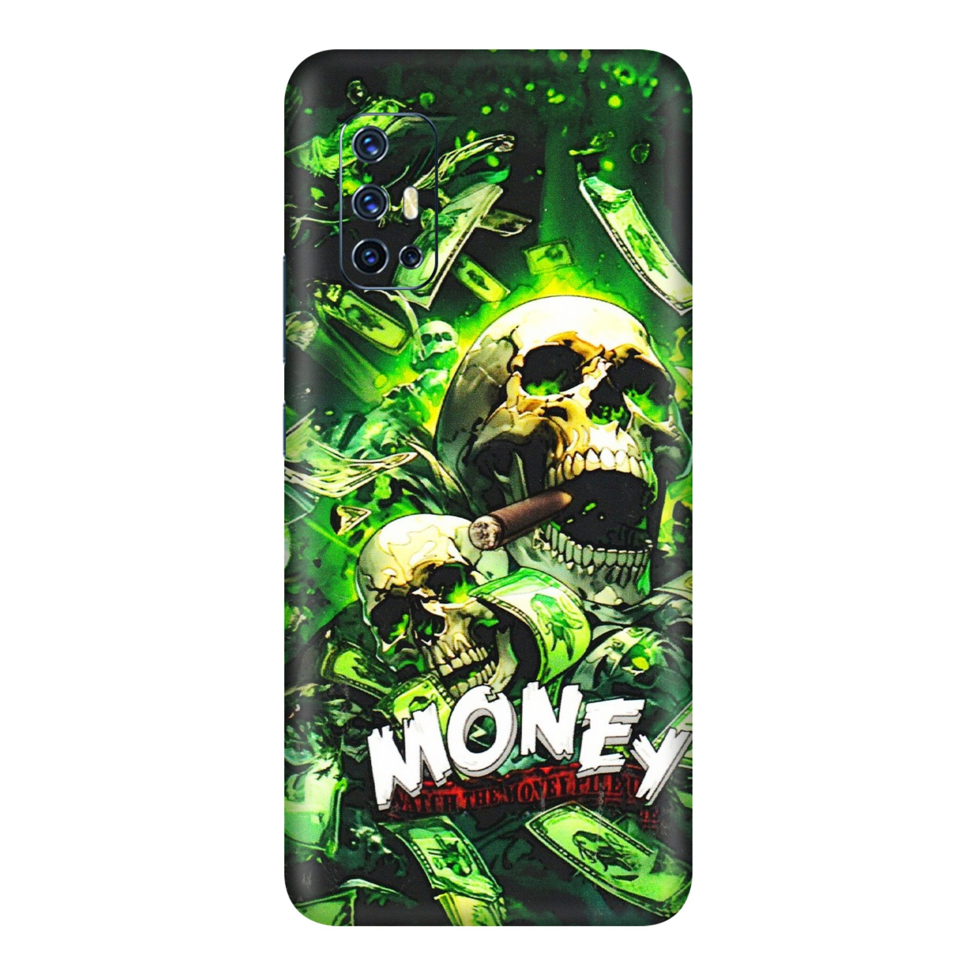 VIVO Z/V/X/T/U/S Series Phone Skins (All Models) - Skull Money - 3D Embossed Finish (L-303) Vivo V17