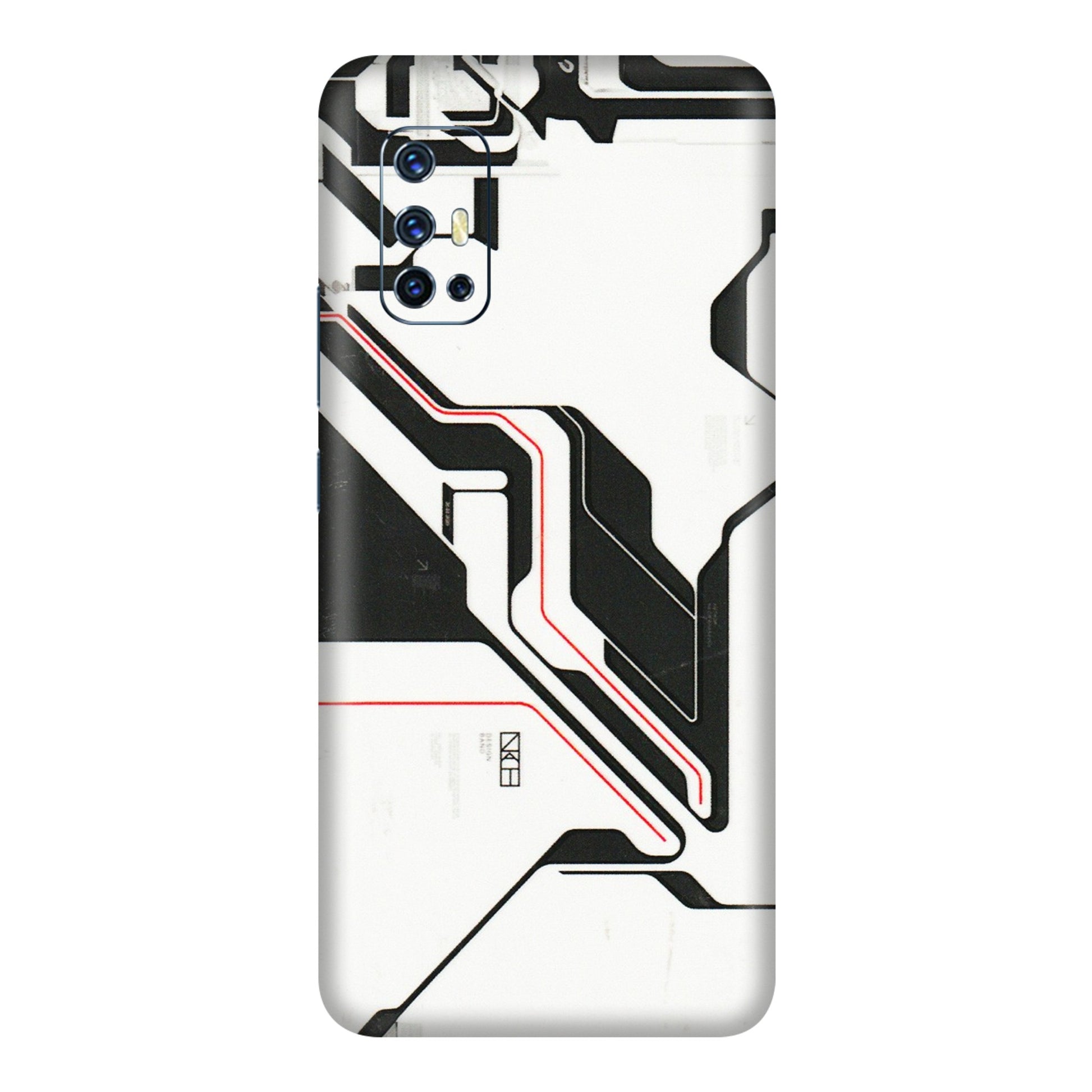 VIVO Z/V/X/T/U/S Series Phone Skins (All Models) - White Techy Logo - 3D Embossed Finish (L-312) Vivo V17