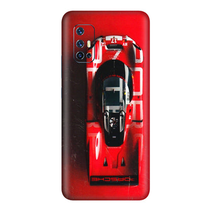 VIVO Z/V/X/T/U/S Series Phone Skins (All Models) - Red Porsche Car Logo - 3D Embossed Finish (L-315) Vivo V17