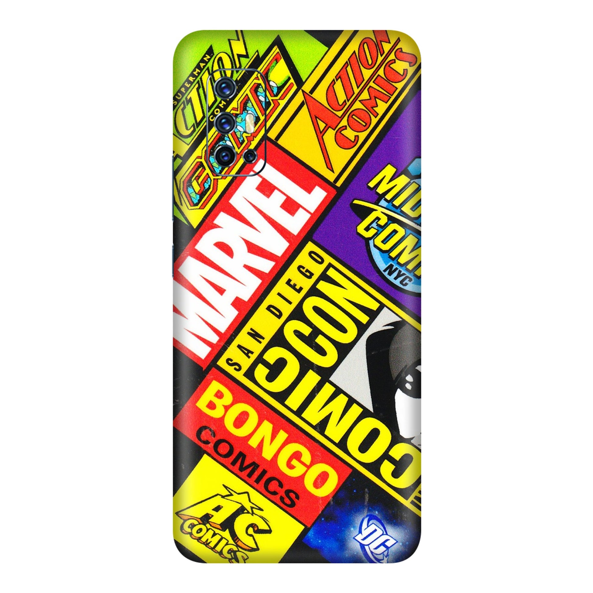 VIVO Z/V/X/T/U/S Series Phone Skins (All Models) - Bongo Comic Con - 3D Embossed Finish (L-325) Vivo V17