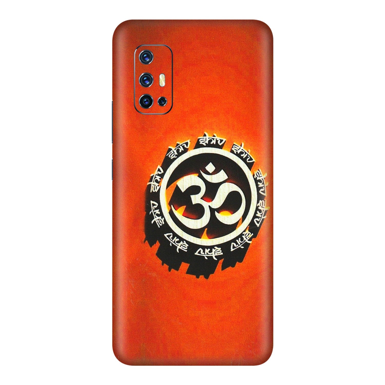 VIVO Z/V/X/T/U/S Series Phone Skins (All Models) - Aum Shiv Orange - 3D Embossed Finish (L-32) Vivo V17