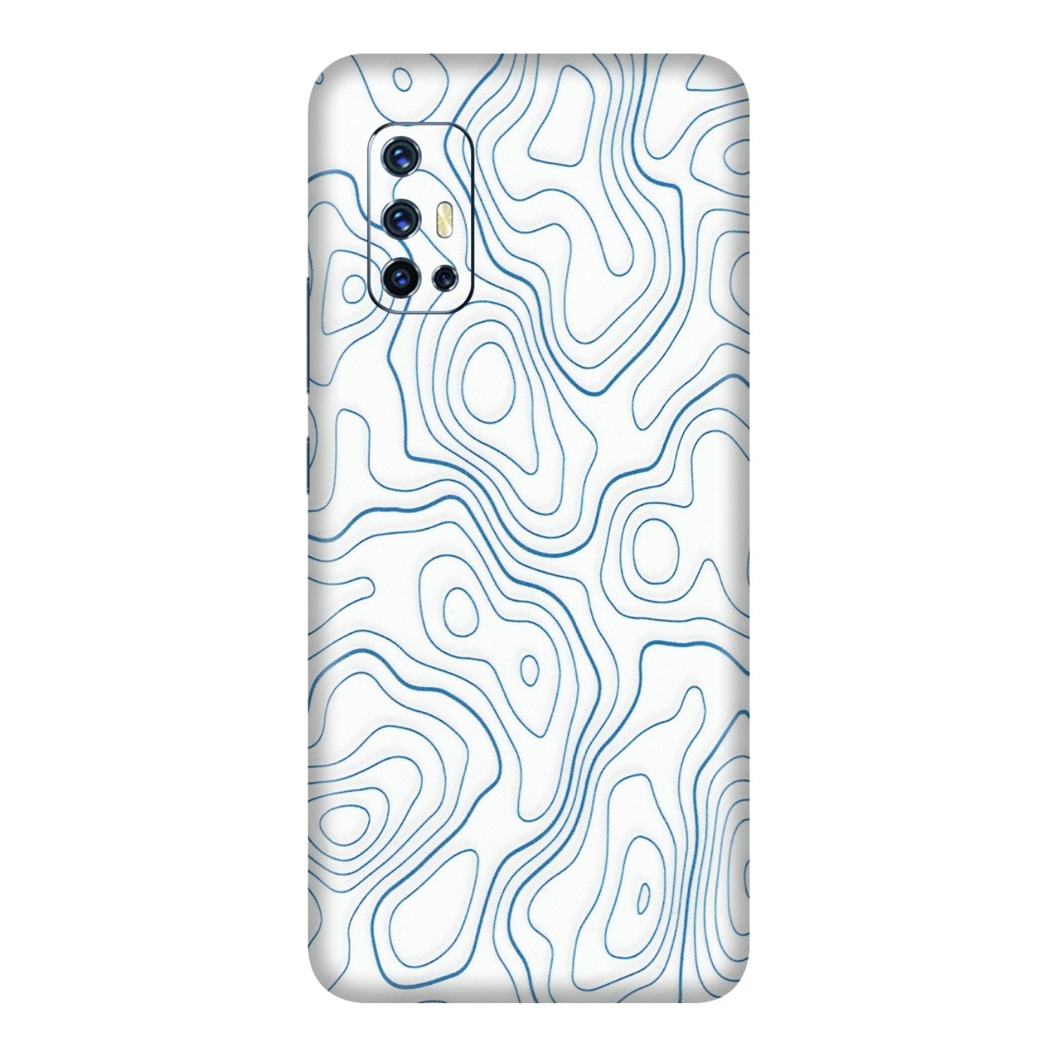 VIVO Z/V/X/T/U/S Series Phone Skins (All Models) - Blue And White Swirls - Matte Finish (M-139) Vivo V17