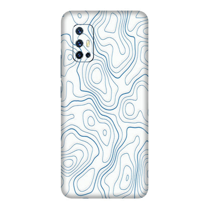 VIVO Z/V/X/T/U/S Series Phone Skins (All Models) - Blue And White Swirls - Matte Finish (M-139) Vivo V17