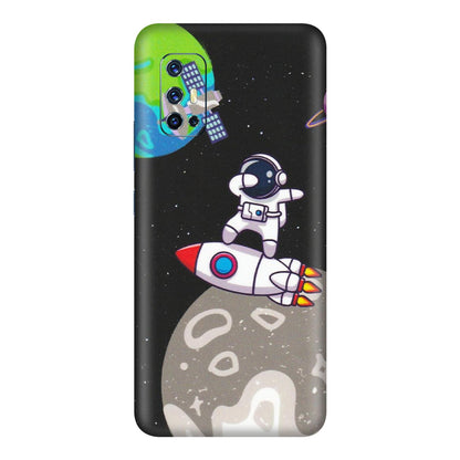 VIVO Z/V/X/T/U/S Series Phone Skins (All Models) - Astronaut Vibing Toon Running - Matte Finish (M-39) Vivo V17