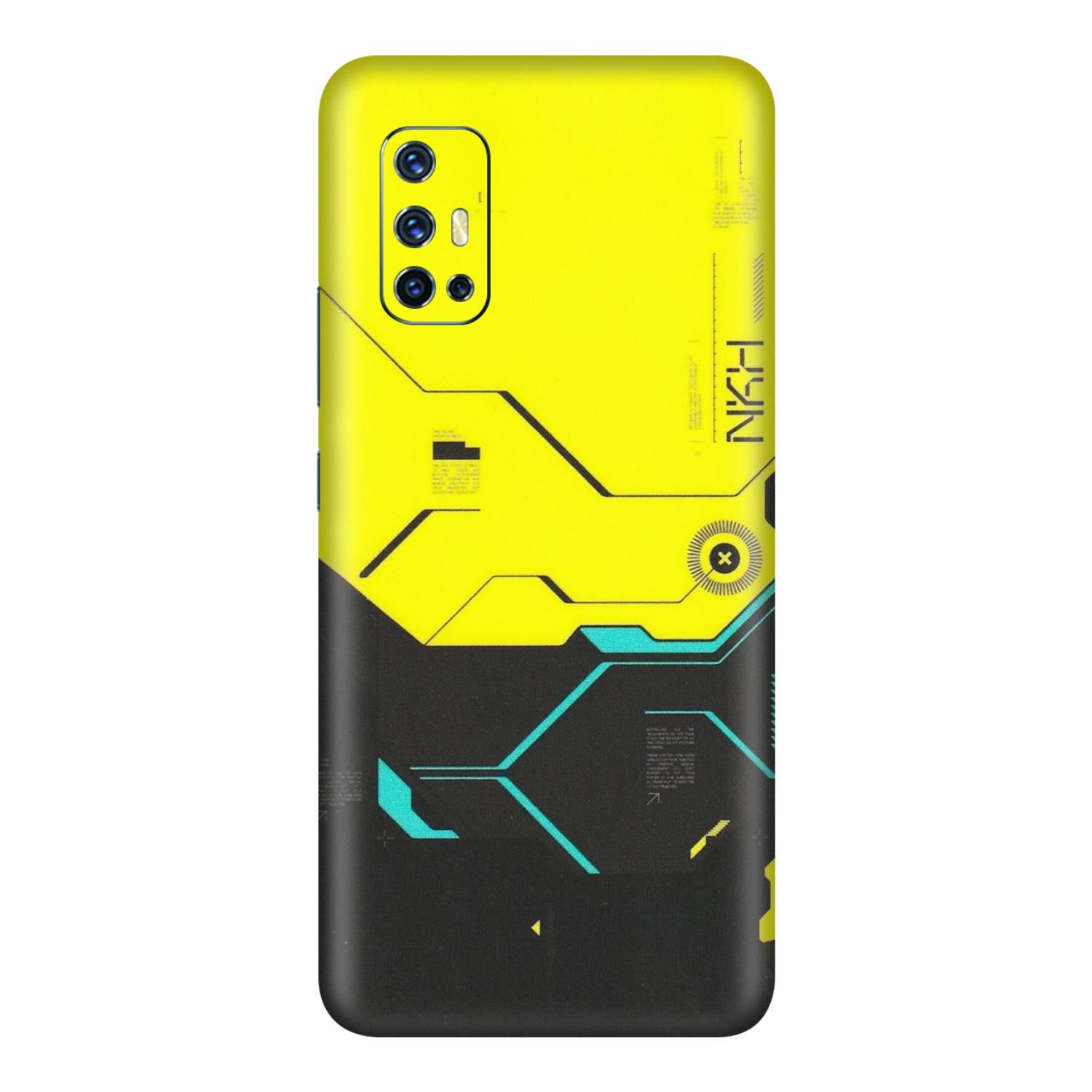 VIVO Z/V/X/T/U/S Series Phone Skins (All Models) - Black Yellow Technica - Matte Finish (M-53) Vivo V17
