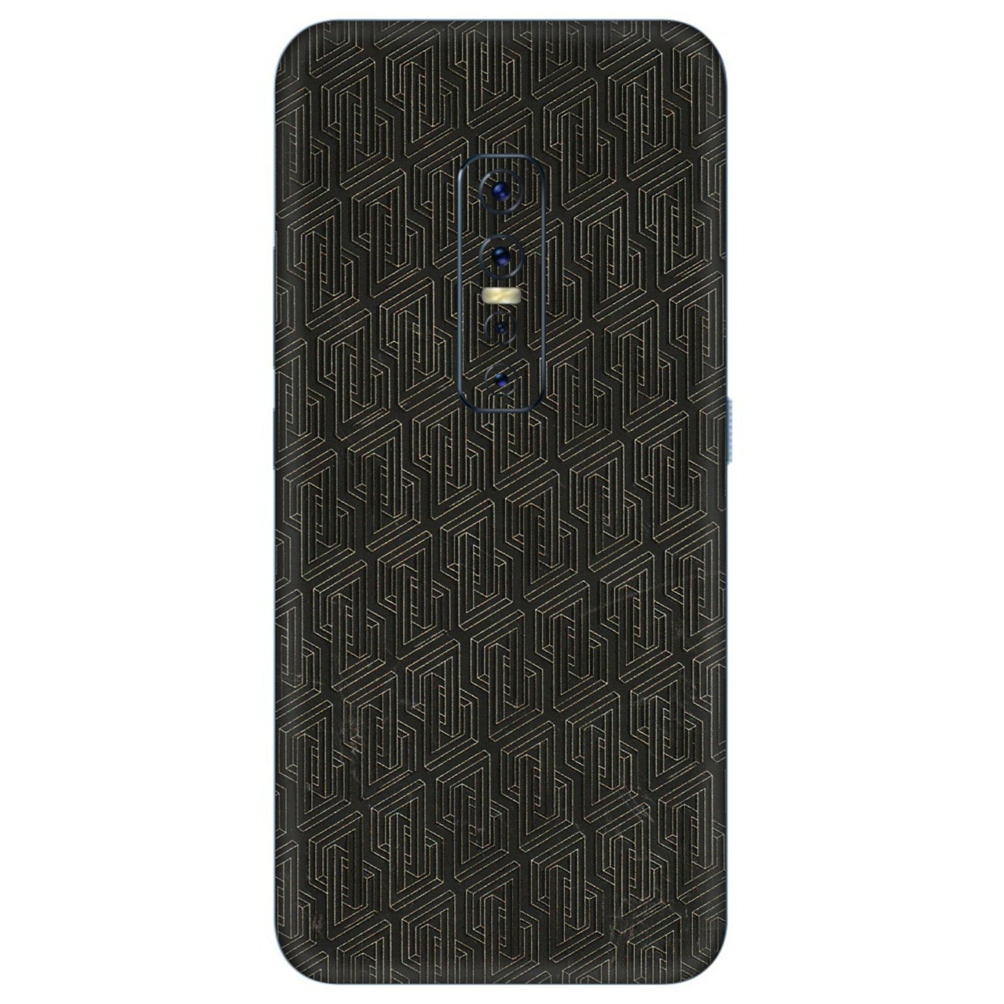 VIVO Z/V/X/T/U/S Series Phone Skins (All Models) - Black Abstract Pattern - 3D Embossed Finish (L-117) Vivo V17 Pro