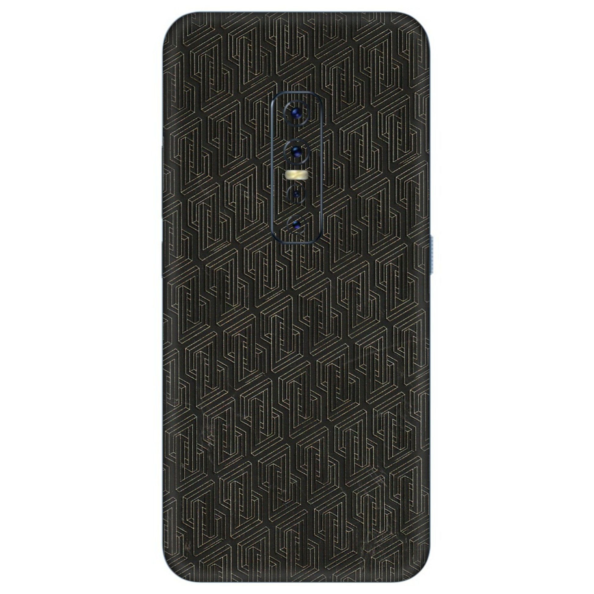 VIVO Z/V/X/T/U/S Series Phone Skins (All Models) - Black Abstract Pattern - 3D Embossed Finish (L-117) Vivo V17 Pro